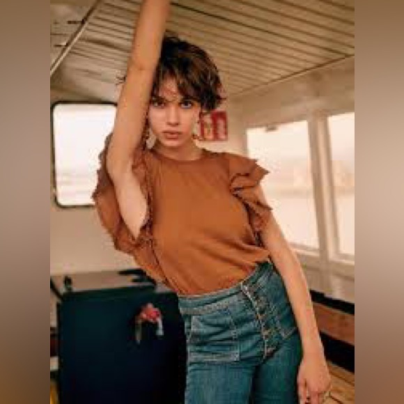 Sézane Ester Blouse in Coffee - Picture 2 of 11